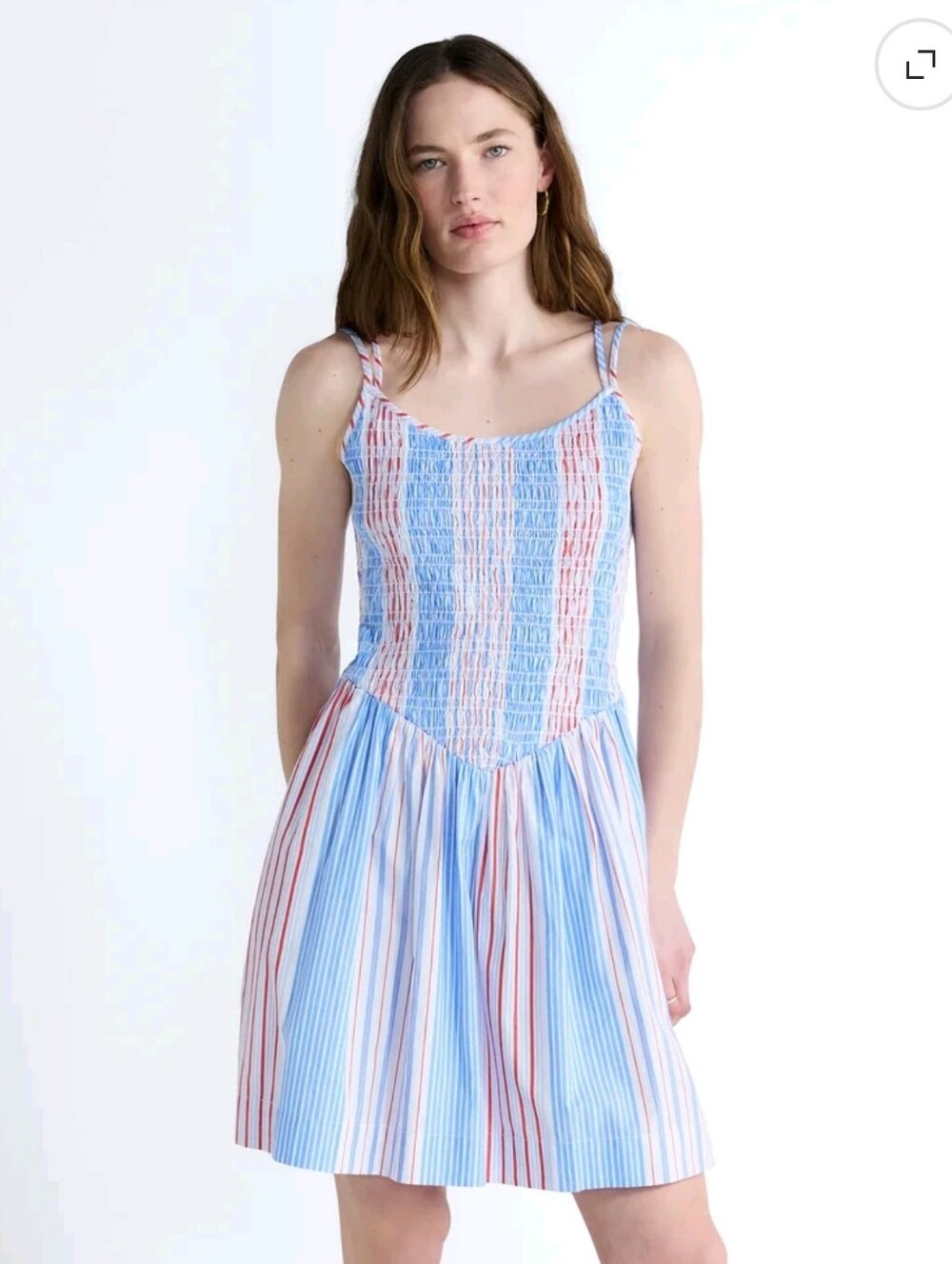 Free Assembly Women's Sleeveless Smocked Cotton Mini Dress